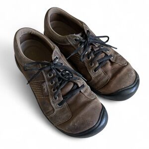 KEEN Austin Leather Oxford Shoes Brown Lace Up Casual Comfort Fall Outdoor 9.5